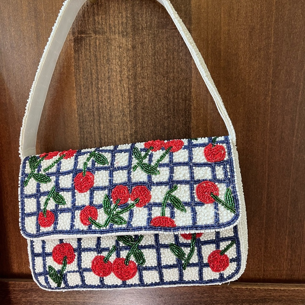 VIRAL - Beaded Cherry Shoulder Bag